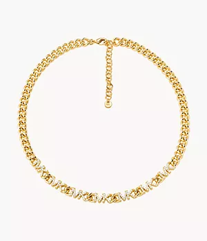 Michael Kors 14K Gold-Plated Brass Logo Collar Necklace