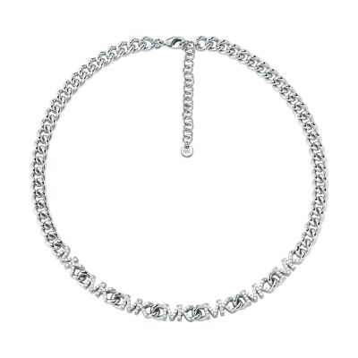 Michael Kors Platinum-Brass Logo Collar Necklace - MKJ7960040 - Watch  Station