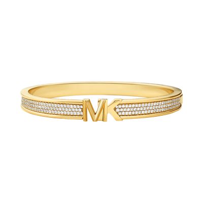 Michael Kors 14K Gold Plated Brass Pave Bangle Bracelet MKJ7963710001 Watch Station