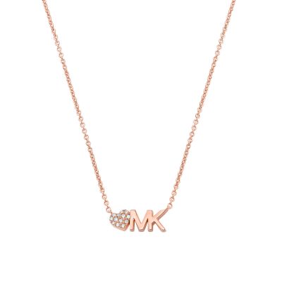 Michael Kors Women's Mk Fashion Rose Gold-Tone Brass Pendant Necklace - Rose Gold