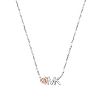 Michael Kors Women's Mk Fashion Two-Tone Brass Pendant Necklace - Rose Gold / Silver