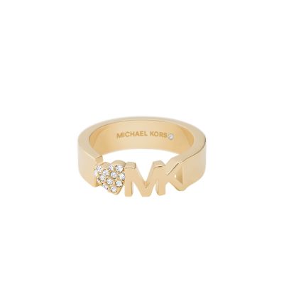 Michael Kors Fashion MK Gold-Tone Brass Band Ring - MKJ7978710003