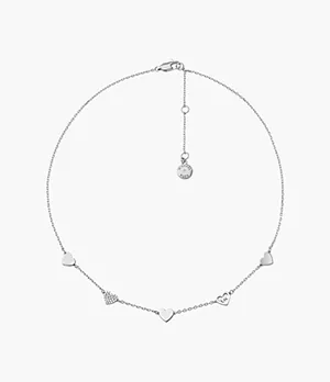 Michael Kors Fashion MK Silver-Tone Brass Station Necklace