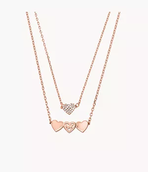 MK Fashion Rose Gold-Tone Brass Chain Necklace