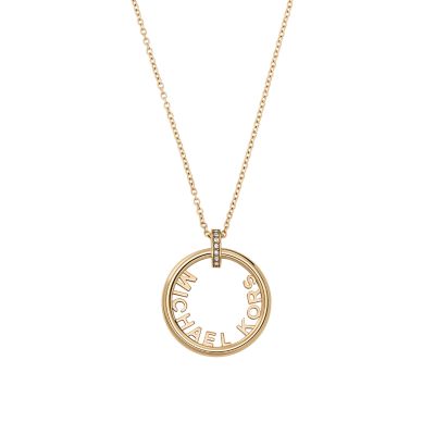 Michael Kors Fashion MK Gold-Tone Stainless Steel Pendant Necklace -  MKJ7994710 - Watch Station