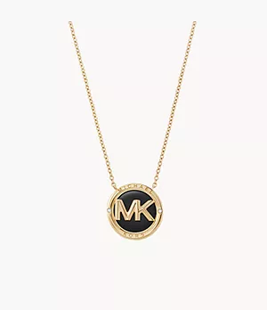 Michael Kors Fashion MK Gold-Tone Stainless Steel Pendant Necklace