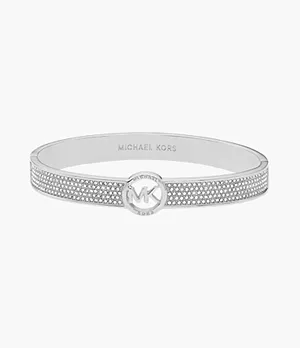 MK Fashion Silver-Tone Brass Bangle Bracelet