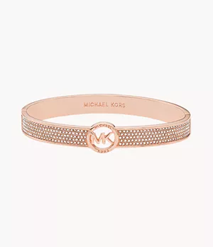 MK Fashion Rose Gold-Tone Brass Bangle Bracelet