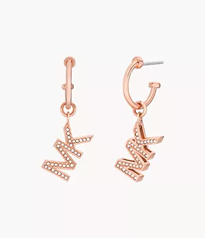 MK Fashion Rose Gold-Tone Brass Drop Earrings