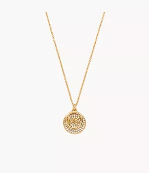 MK Fashion Gold-Tone Brass Pendant Necklace