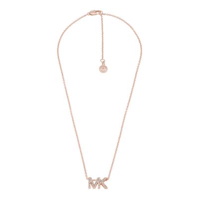 MK Fashion Rose Gold-Tone Brass Pendant Necklace