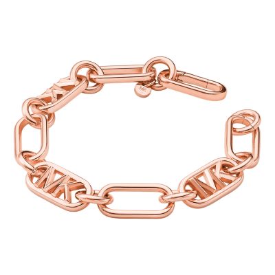 Michael Kors 14K Rose Gold-Plated Two-Tone Sterling Silver Monogram Bar  Slider Bracelet - MKC1577AN791 - Watch Station