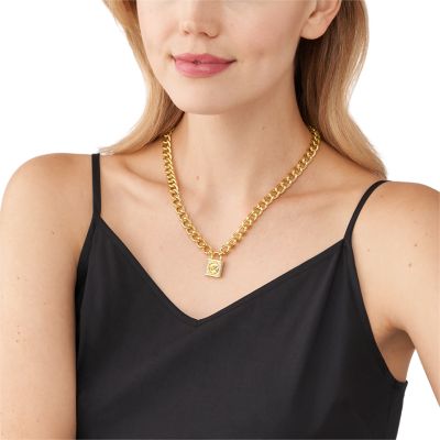 Michael kors padlock pendant on sale necklace