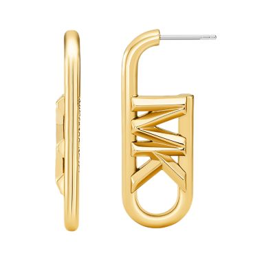 Michael Kors 14K Gold-Plated Vertical Empire Link Earrings 