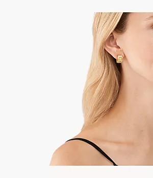 Michael Kors 14K Gold-Plated Pavé Huggie Earrings