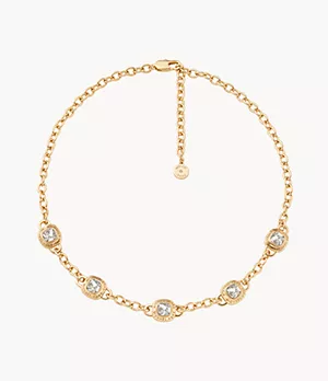 MK Fashion Gold-Tone Brass Station Necklace