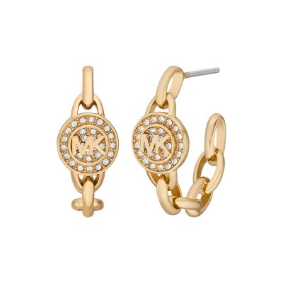 Michael Kors Women's Mk Fashion Gold-Tone Brass Hoop Earrings - Gold
