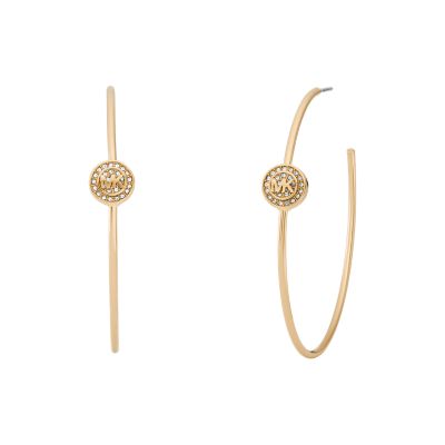Michael Kors Women's Mk Fashion Gold-Tone Brass Hoop Earrings - Gold