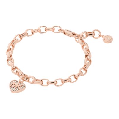 Michael Kors Women's Mk Fashion Rose Gold-Tone Brass Chain Bracelet - Rose Gold