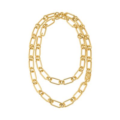 Michael Kors 14K Gold-Plated Empire Chain Double Layer Necklace 