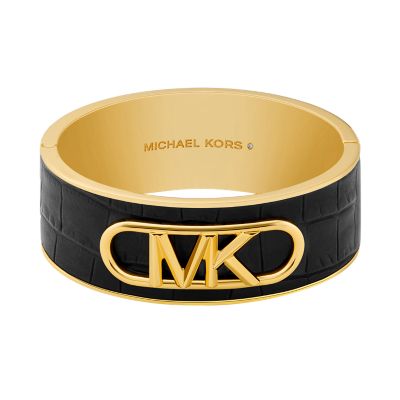 Michael Kors Women's 14K Gold-Plated Croc Empire Bangle Bracelet - Gold