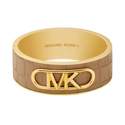 Michael Kors Women's 14K Gold-Plated Croc Empire Bangle Bracelet - Gold