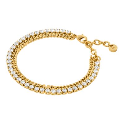 Michael Kors 14K Gold-Plated Mixed Tennis Double Layer Bracelet