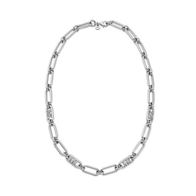 Michael Kors Women's Platinum-Plated Empire Link Chain Necklace - Silver