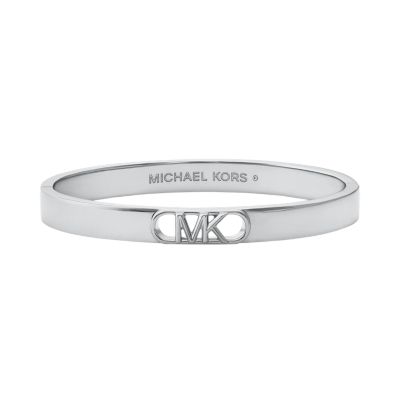 Michael Kors Women's Platinum-Plated Empire Link Bangle Bracelet - Silver