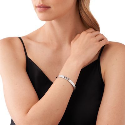 Michael Kors Platinum Plated Empire Link Bangle Bracelet