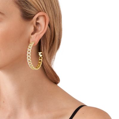 Michael kors gold store hoop earrings