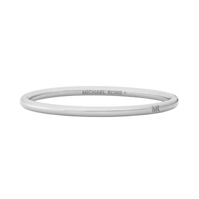 Bracelet jonc fin Michael Kors, platine