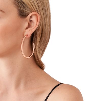 Michael kors hoop hot sale earrings rose gold