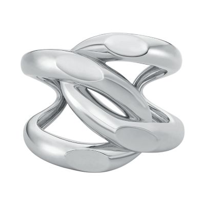 Michael Kors Women's Platinum Statement Curb Link Cuff Bracelet - Silver