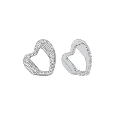 MICHAEL KORS ピアス MKC1406AN040 CURB LINK W PAVE SILVER Pavé Heart Curb-Link Bracelet | Michael Kors [US]