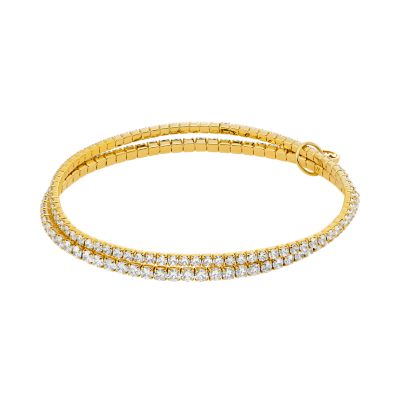 14K Tri-Color Gold Diamond Cut X-O Link Bracelet - 7 Inch