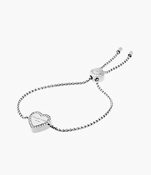 Michael Kors Logo Silver-Tone Slider Bracelet