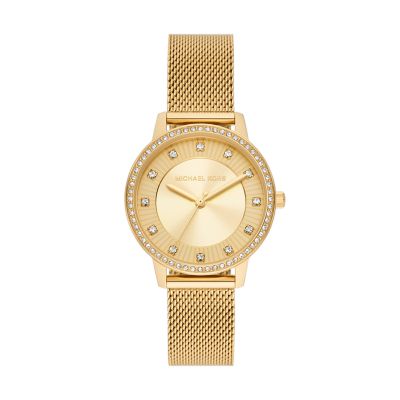 Michael Kors Women's Melissa Three-Hand Rose Gold-Tone Stainless Steel Watch