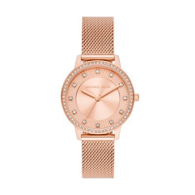 Michael Kors Women's Melissa Three-Hand Rose Gold-Tone Steel Watch - MK4369  - Watch Station