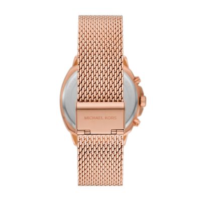 Michael kors mesh hot sale watch rose gold