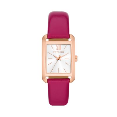 Michael kors pink leather strap watch hotsell