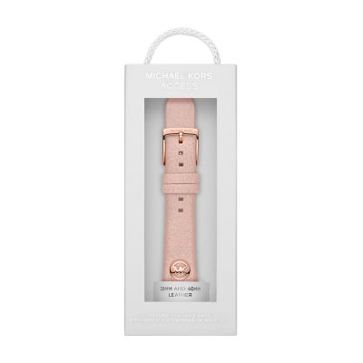 Michael Kors Logo Charm Blush Leather 38 40mm Apple Watch Band