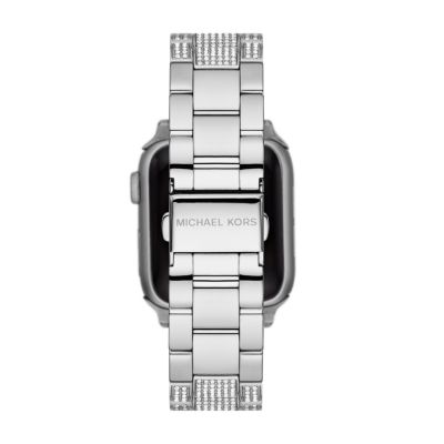 Mekanisk politi øverste hak Michael Kors Pavé Silver Stainless Steel 38/40mm Band for Apple Watch® -  MKS8006 - Watch Station