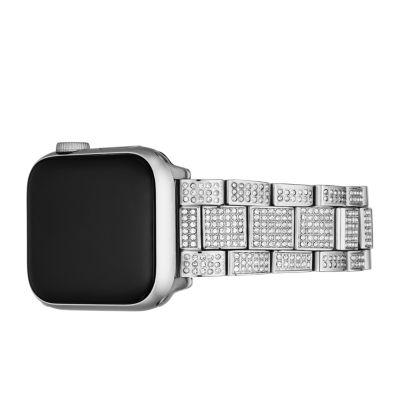 Mekanisk politi øverste hak Michael Kors Pavé Silver Stainless Steel 38/40mm Band for Apple Watch® -  MKS8006 - Watch Station