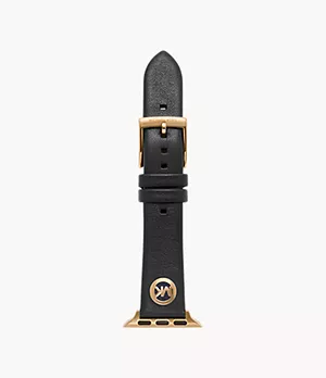 Bracelet pour Apple WatchMD Michael Kors en cuir noir de 38 mm/40 mm/41 mm