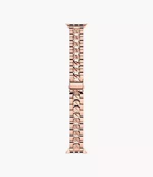 Bracelet Michael Kors en acier inoxydable, doré rose, à maille rigide pour Apple Watch® de 38/40/41 mm