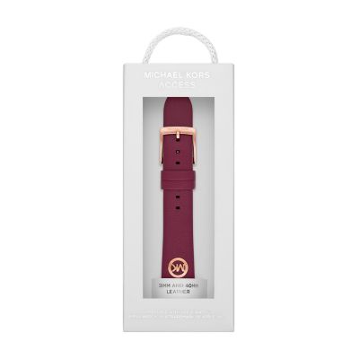 Michael Kors Wine Leather Band for Apple Watch 38 40 41mm