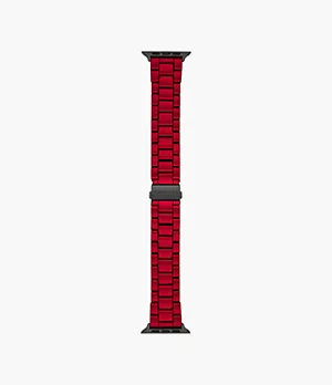 Bracelet pour Apple WatchMD Michael Kors en acier inoxydable rouge, 42/44/45 mm