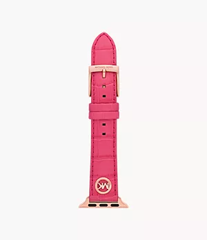 Michael Kors Geranium Pink Croco Leather Band for Apple Watch®, 38/40/41mm and 42/44/45/49mm