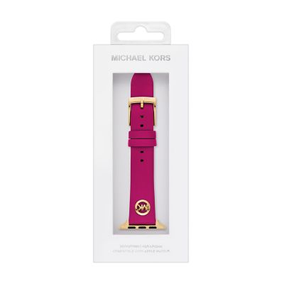 Michael Kors Fuchsia Leather Band for Apple Watch®, 38/40/41mm and 